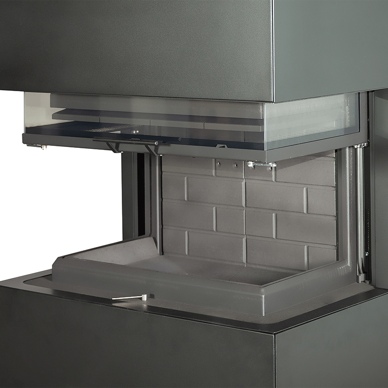 Камин Экокамин Родос 800 черный шамот черный (миниатюра)