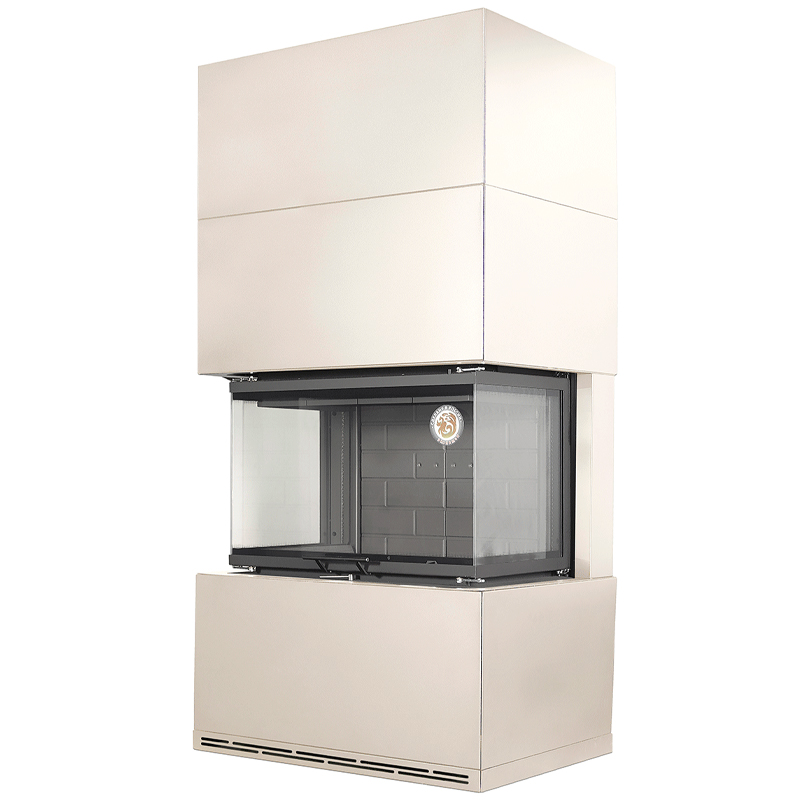 Камин Экокамин Родос 800 слоновая кость шамот черный