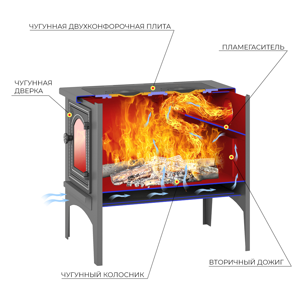 Отопительная печь Везувий В9С (миниатюра)
