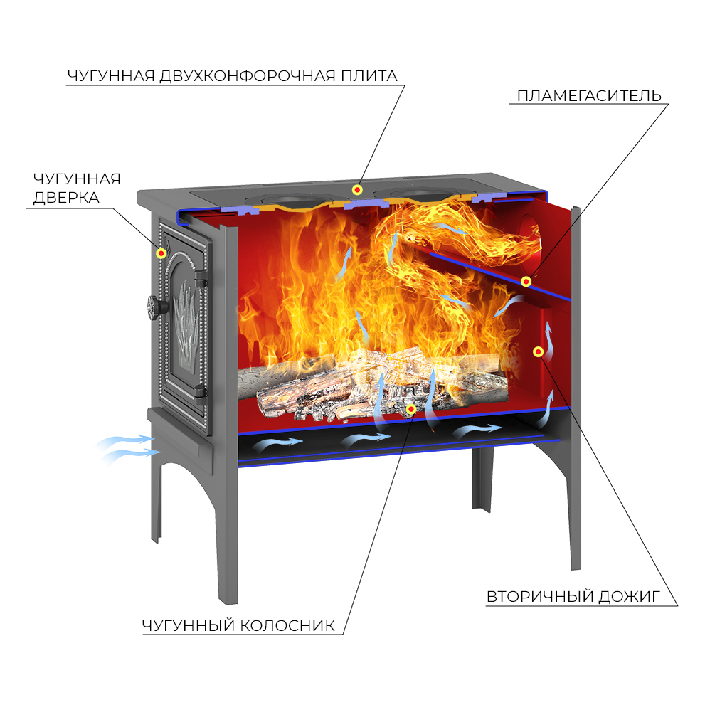 Отопительная печь Везувий В9 (миниатюра)