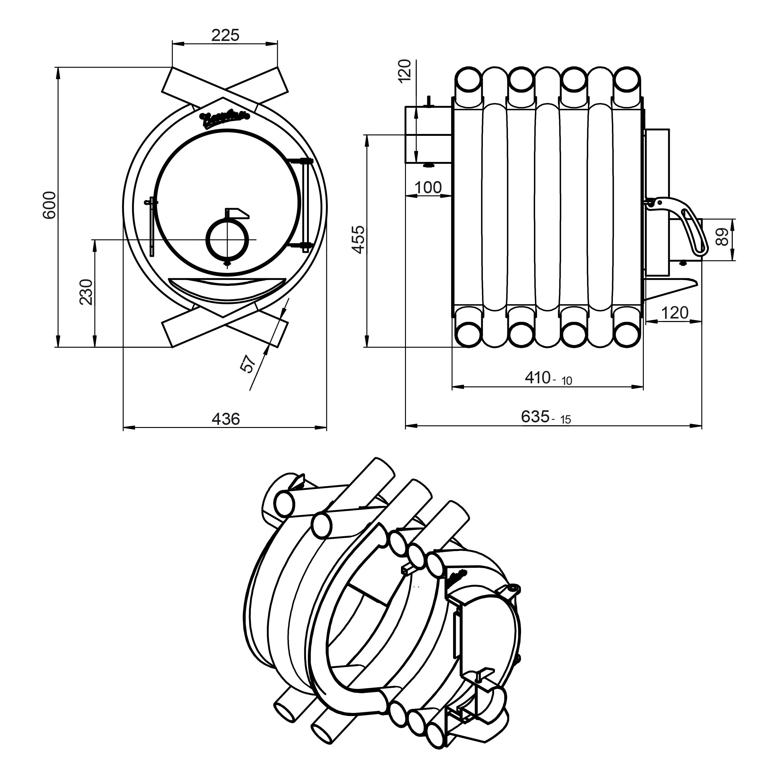 Отопительная печь Везувий АОГТ 00 С (миниатюра)
