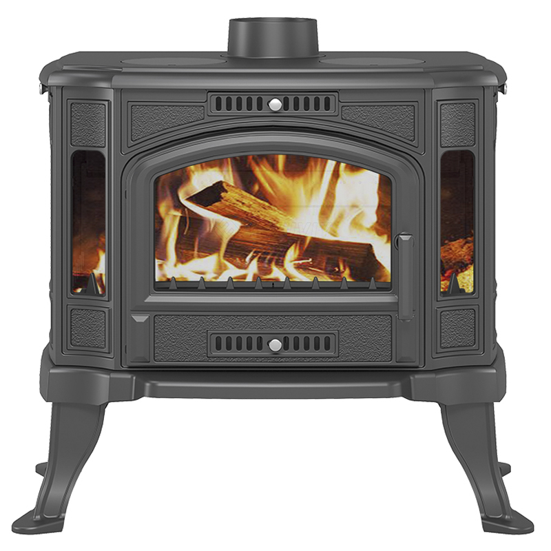 Печь-камин Везувий KZ-14SP (Антрацит) с плитой (миниатюра)