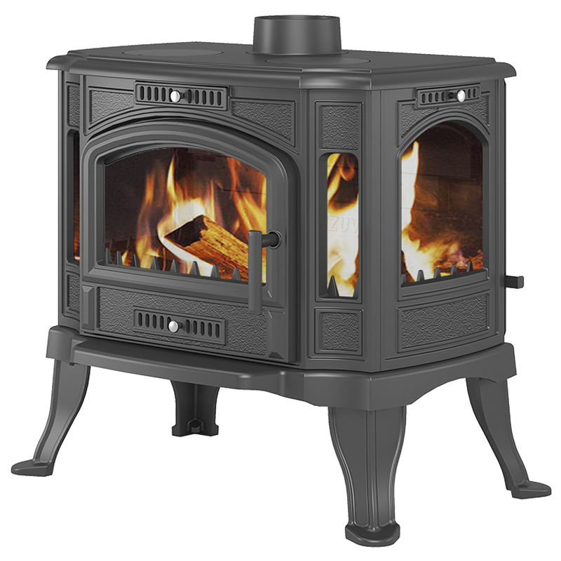 Печь-камин Везувий KZ-14SP (Антрацит) с плитой
