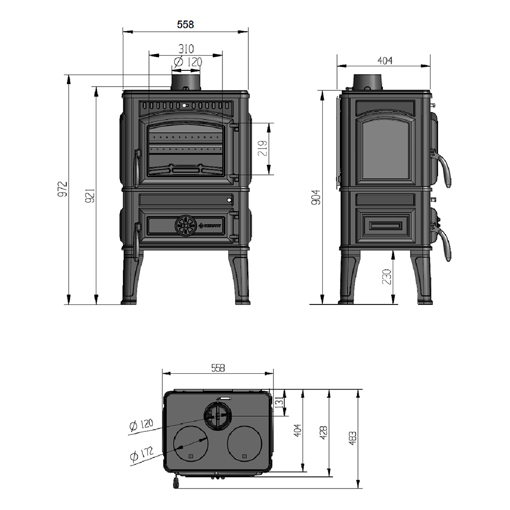 Печь-камин Везувий LV-12PS (миниатюра)
