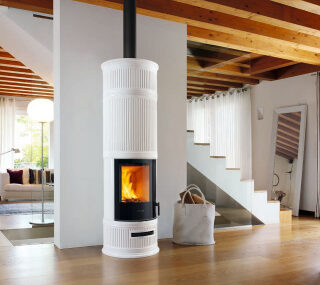 Печь-камин Piazzetta E929 C-H(BIANCO ANTICO DECORI TERRA  BRUNA)