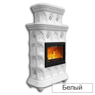 Каминная облицовка КимрПечь Истра двухъярусная центральная МЛ-700(Исполнение Однотонный B, Цвет / Декор Волна светлая [F2])