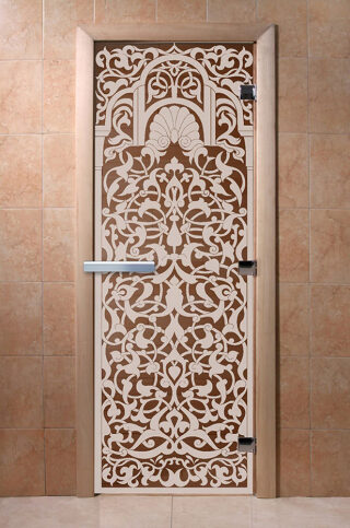 Дверь для бани/сауны DoorWood Флоренция бронза(Размер 2000*600 мм, Расположение Левая)