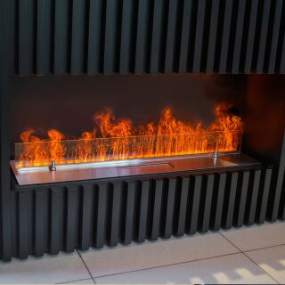 Электрический очаг Schones Feuer 3D FireLine 3000 RGB Pro со стальной крышкой(Нержавеющая панель)