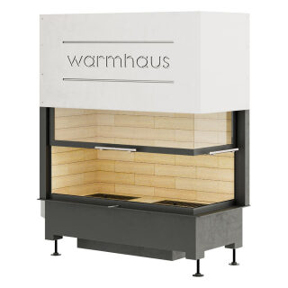 Каминная топка Warmhaus Kant 100/57h(Футеровка 3D-панели, Расположение Левая)