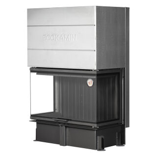 Каминная топка EcoKamin Дельта 1000 V три стекла(черный шамот)