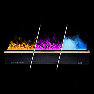 Встраиваемый камин-увлажнитель Schones Feuer 3D Hot Line 1200(RGB) (Панель Латунная)