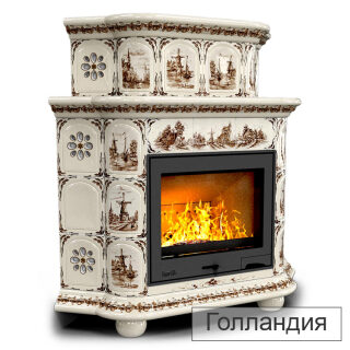 Каминная облицовка КимрПечь Прованс угловой двухъярусный Л-600(Исполнение Роспись, Цвет / Декор Голландия)