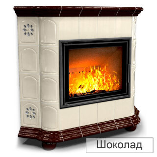 Каминная облицовка КимрПечь Прованс угловой МЛ-700(Исполнение Однотонный B, Цвет / Декор Шоколад [G4])
