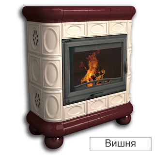 Каминная облицовка КимрПечь Медальон пристенная МЛ-700(Исполнение Однотонный B, Цвет / Декор Вишня [F3])