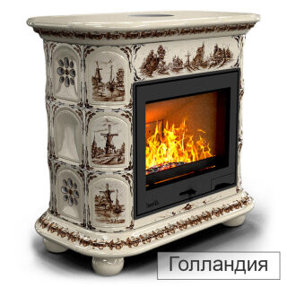 Каминная облицовка КимрПечь Прованс центральный Л-600(Исполнение Роспись, Цвет / Декор Голландия)