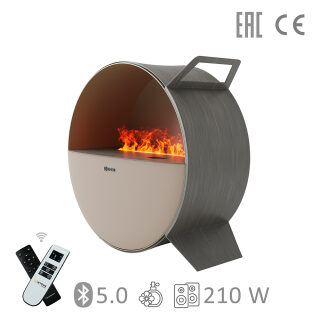 Электрический паровой камин Airtone Unio 800 с аудиосистемой(Белый крем)