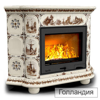 Каминная облицовка КимрПечь Прованс угловой Л-600(Исполнение Роспись, Цвет / Декор Голландия)