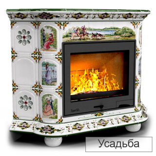 Каминная облицовка КимрПечь Прованс угловой Л-600(Исполнение Роспись, Цвет / Декор Усадьба)