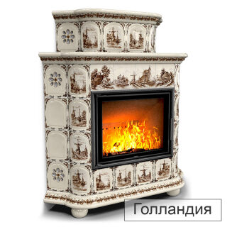 Каминная облицовка КимрПечь Прованс угловой двухъярусный МЛ-700(Исполнение Роспись, Цвет / Декор Голландия)