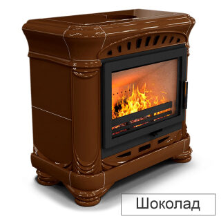 Каминная облицовка КимрПечь Модерн пристенный (Исполнение Однотонный B, Цвет / Декор Шоколад [G4])