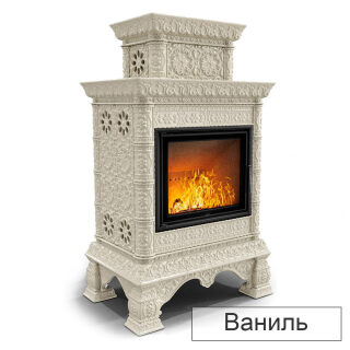 Каминная облицовка КимрПечь Кострома двухъярусная пристенная МЛ-700(Исполнение Однотонный A, Цвет / Декор Ваниль [A2])