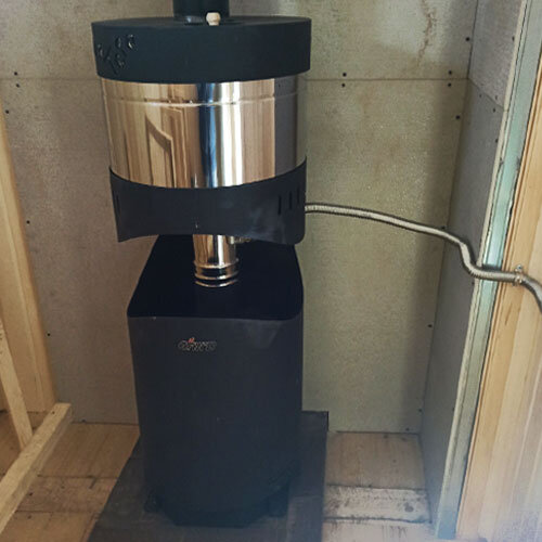 Монтаж печи для бани Grill'D Aurora TRIO (Window) с баком для воды