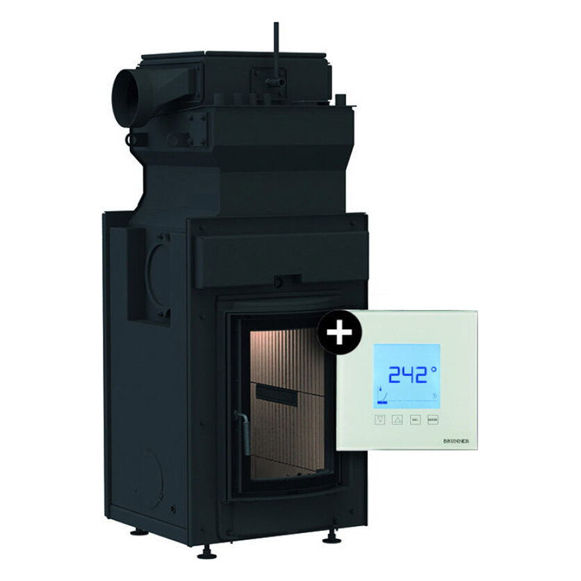 Каминная топка Brunner HKD 2.2 SK + EAS (с прямым подключением)(Декоративная рамка, нержавеющая сталь)