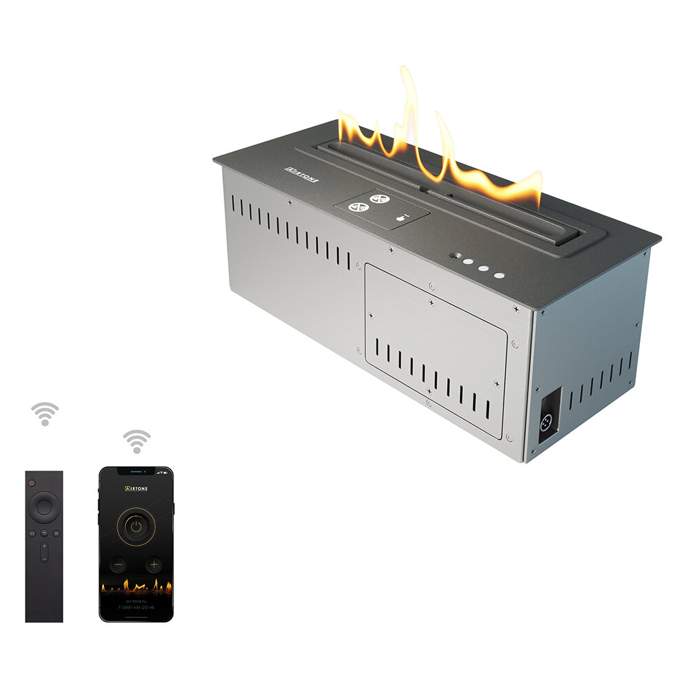 Автоматический биокамин Airtone Andalle Linear (Black Powder / Черный)(Длина 1000 мм)