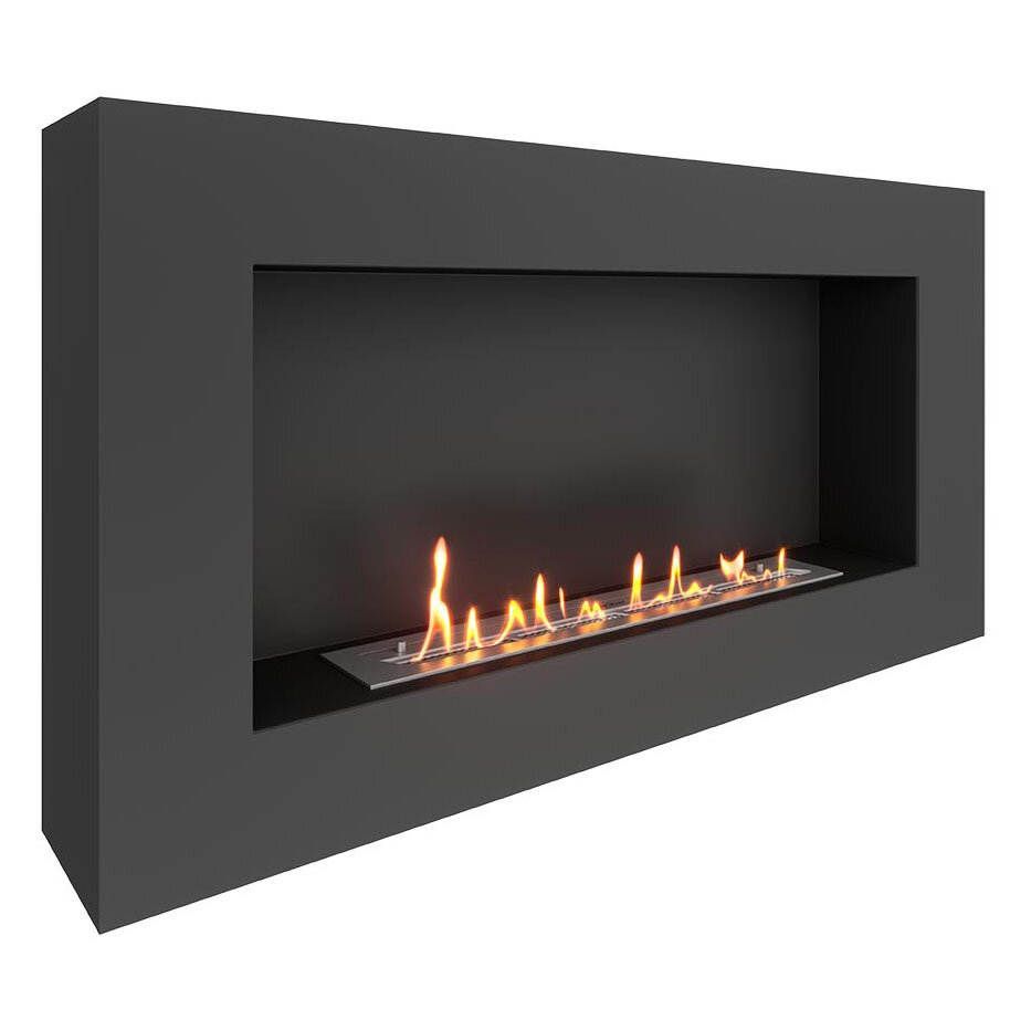 Биокамин SteelHeat WALL GRAND 1200(Цвет Черный, Стекло Со стеклом, Стемалит Без стемалита)