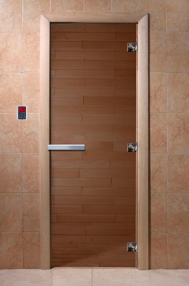 Дверь для бани/сауны DoorWood Бронза(Размер 2100*700 мм, Расположение Левая)