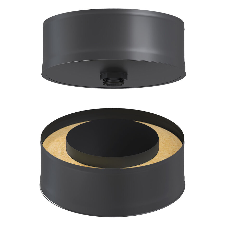 Сэндвич-заглушка конденсатоотвод Везувий BLACK (AISI 430) Ø115/200 мм(Ø150х250 мм)