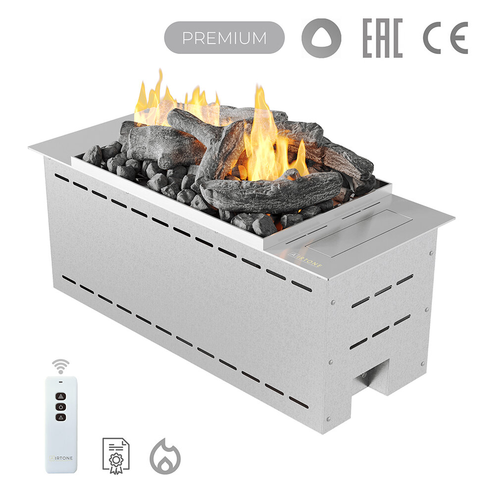 Автоматический биокамин Airtone Prime (Silver / Серебро)(Длина 800 мм)