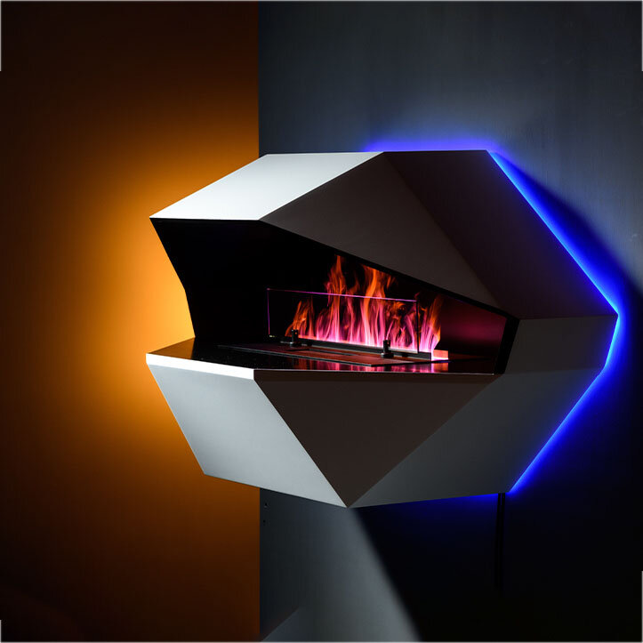Каминокомплект Schones Feuer Nero Design с очагом 3D FireLine 600(Цвет Черный, Пламя Дополнительная синяя подсветка)