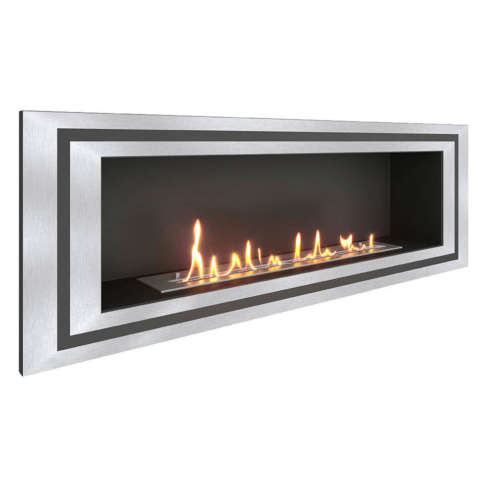 Встраиваемый биокамин SteelHeat LONG-D 1200 Small(Стекло Без стекла, Стемалит Без стемалита)