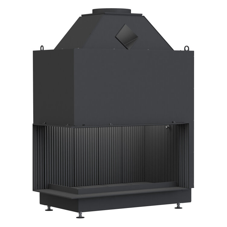 Каминная топка Brunner Urfeuer Eck 50/88/44 (Монтажная рама, черная, 60 мм, R2,0°)