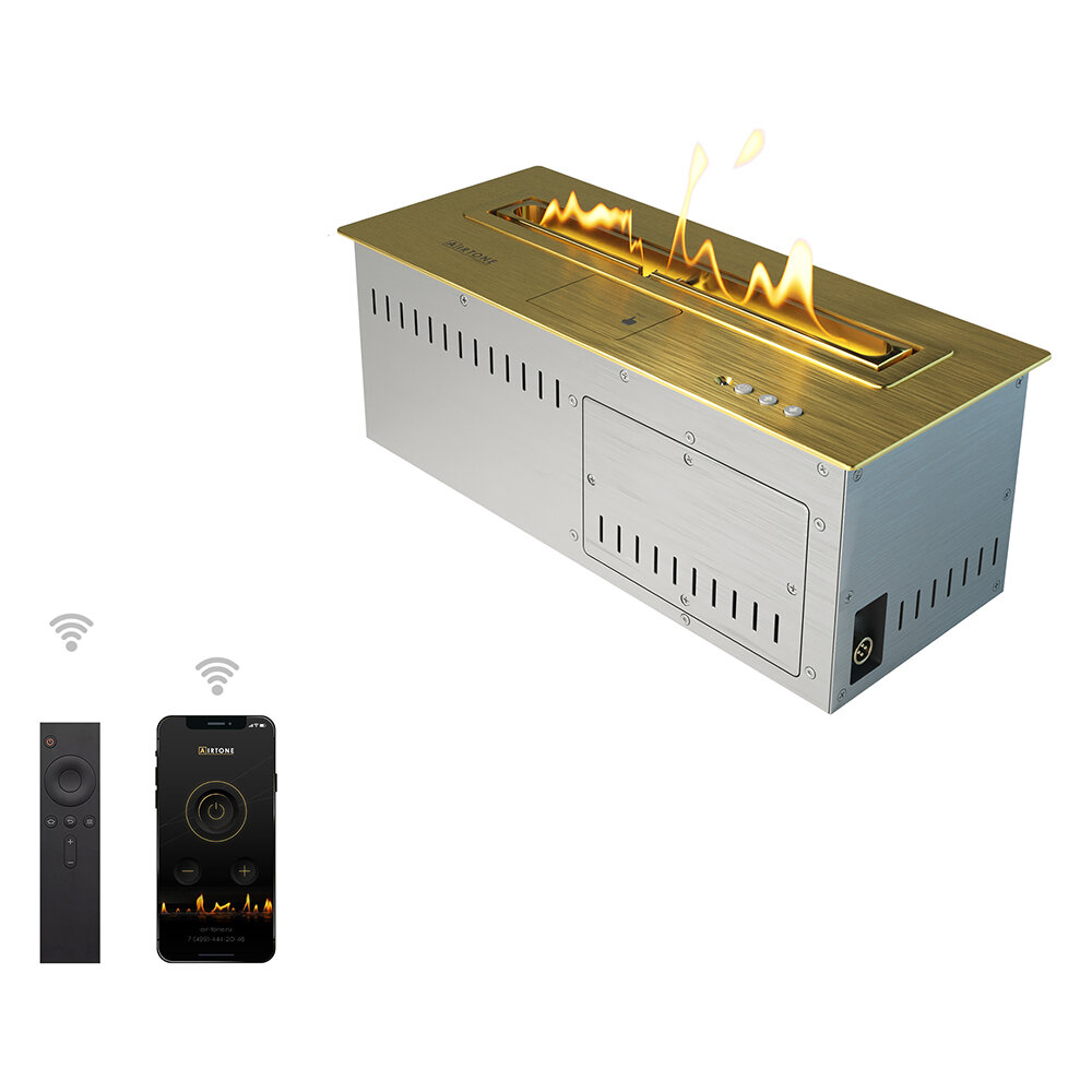 Автоматический биокамин Airtone Andalle Linear (Gold / Золото)(Длина 1200 мм)