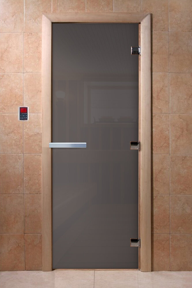 Дверь для бани/сауны DoorWood Графит(Размер 2000*800 мм, Расположение Левая)