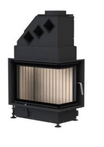 Каминная топка Brunner Eck-Kamin 42/57/30 R без подъема (стекло - угловое)(Монтажная черная рама 70 мм)