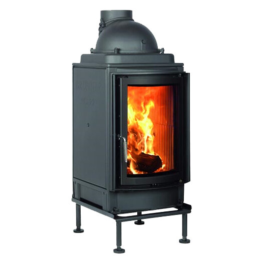 Каминная топка Brunner HKD 2.2 (круглое стекло) (Дымосборник Чугунный дымосборник (низкий), Рамка Монтажная рама, R=330, Цвет рамки Черная)