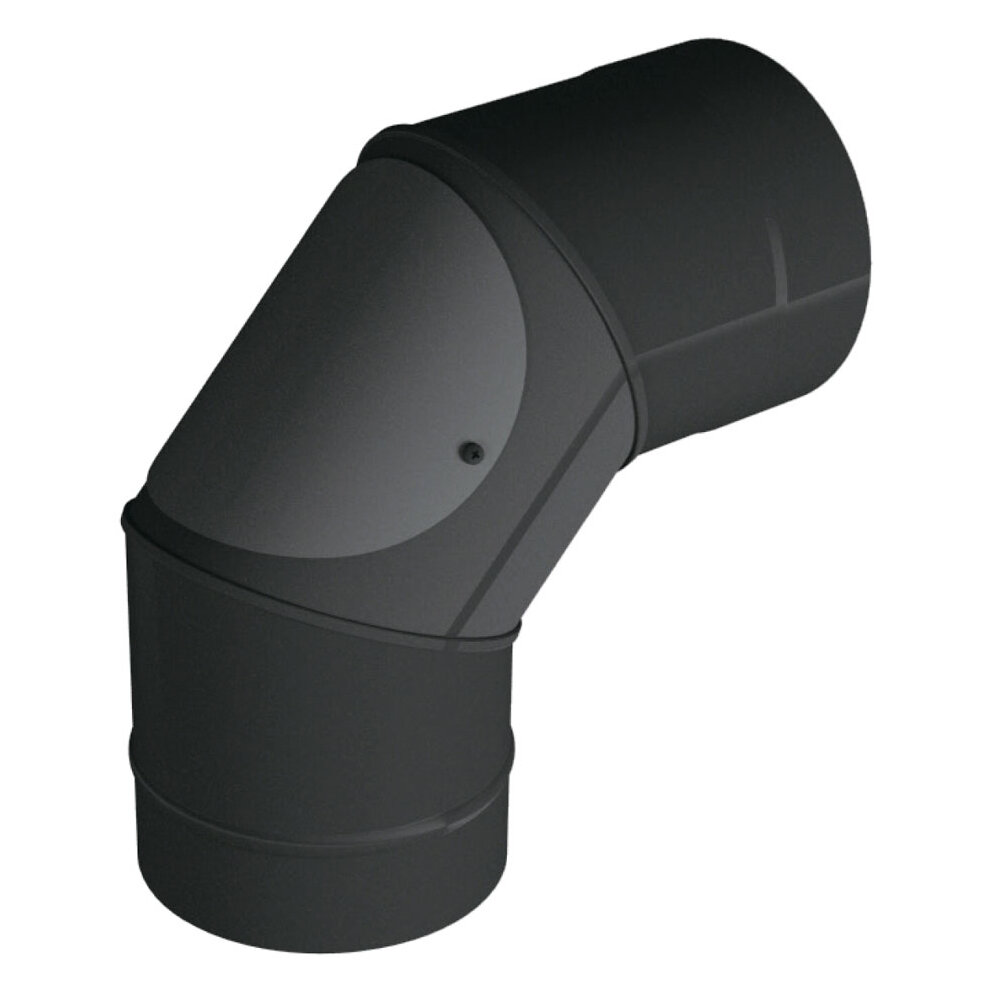 Отвод 90° Вулкан VBR с прочисткой (black, AISI 439/0,8мм)(Диаметр Ø 150 мм)