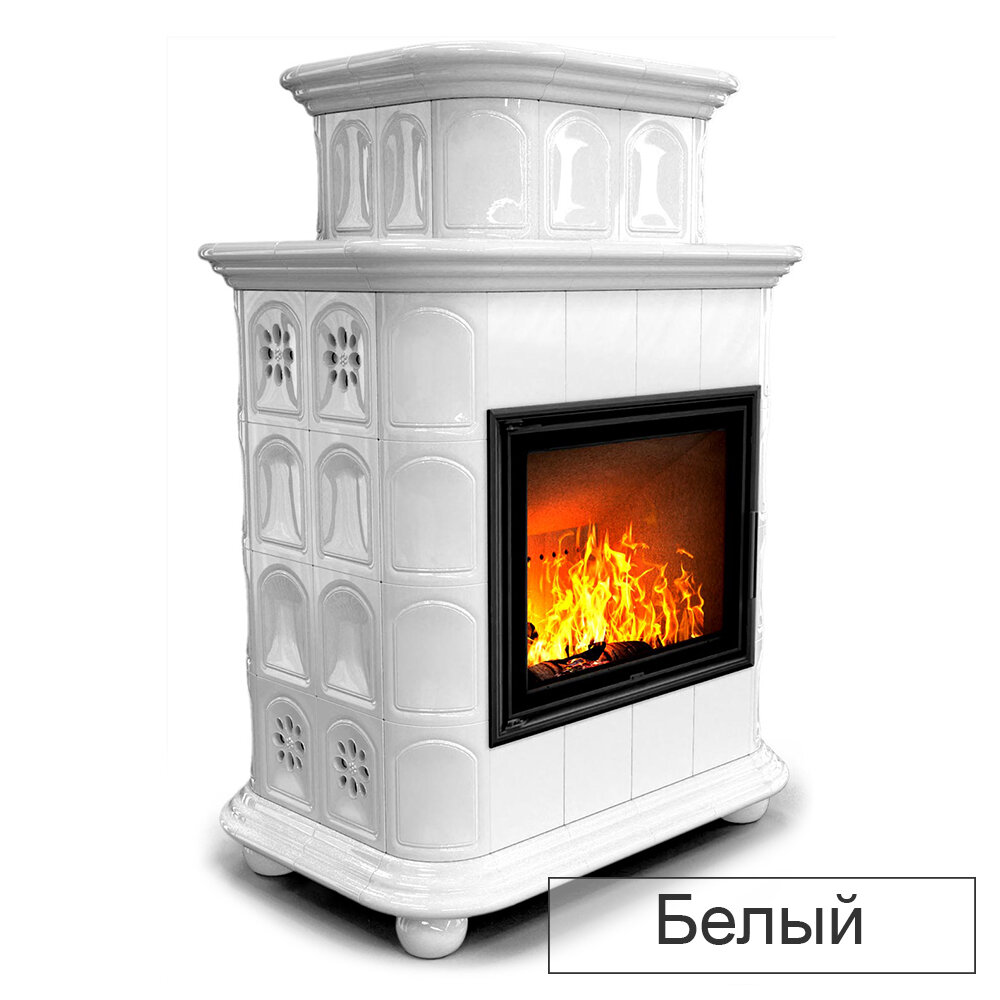 Каминная облицовка КимрПечь Прованс пристенный двухъярусный МЛ-700(Исполнение Однотонный C, Цвет / Декор Каштан [B3])