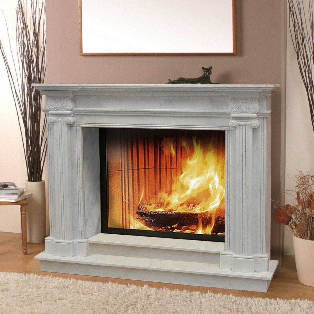 Каминный портал Madeira Perseus(Мрамор Giallo / Crystal Grey)
