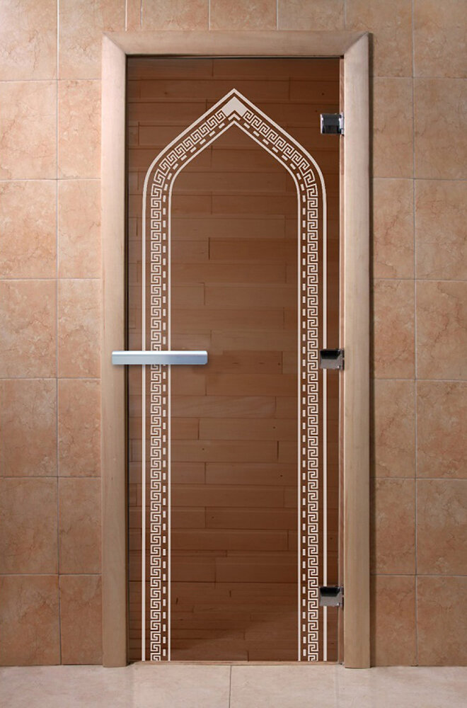 Дверь для бани/сауны DoorWood Арка бронза(Размер 2100*900 мм, Расположение Левая)