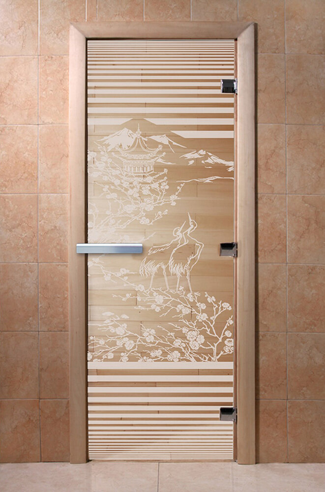 Дверь для бани/сауны DoorWood Япония прозрачная(Размер 2000*900 мм, Расположение Правая)