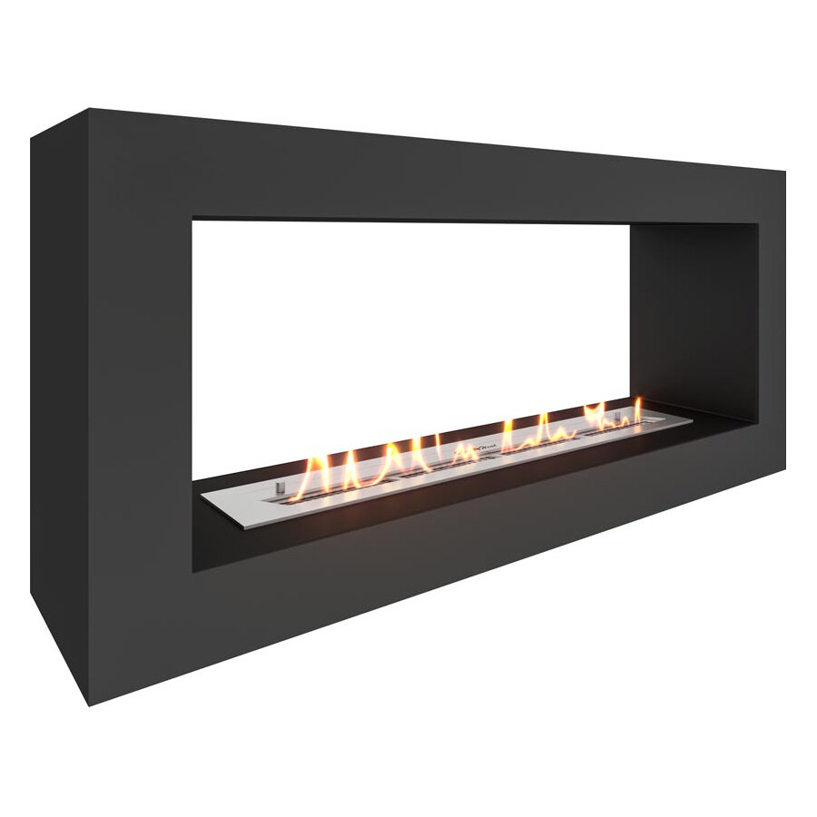 Биокамин SteelHeat Frame One 1000(Цвет Черный, Стекло Со стеклом, Стемалит Со стемалитом)