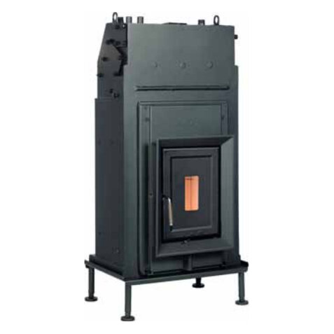 Каминная топка Brunner HKD 2.6 k SK с чугунной дверцей(Фронтальная панель, 48x83см, чугунная)