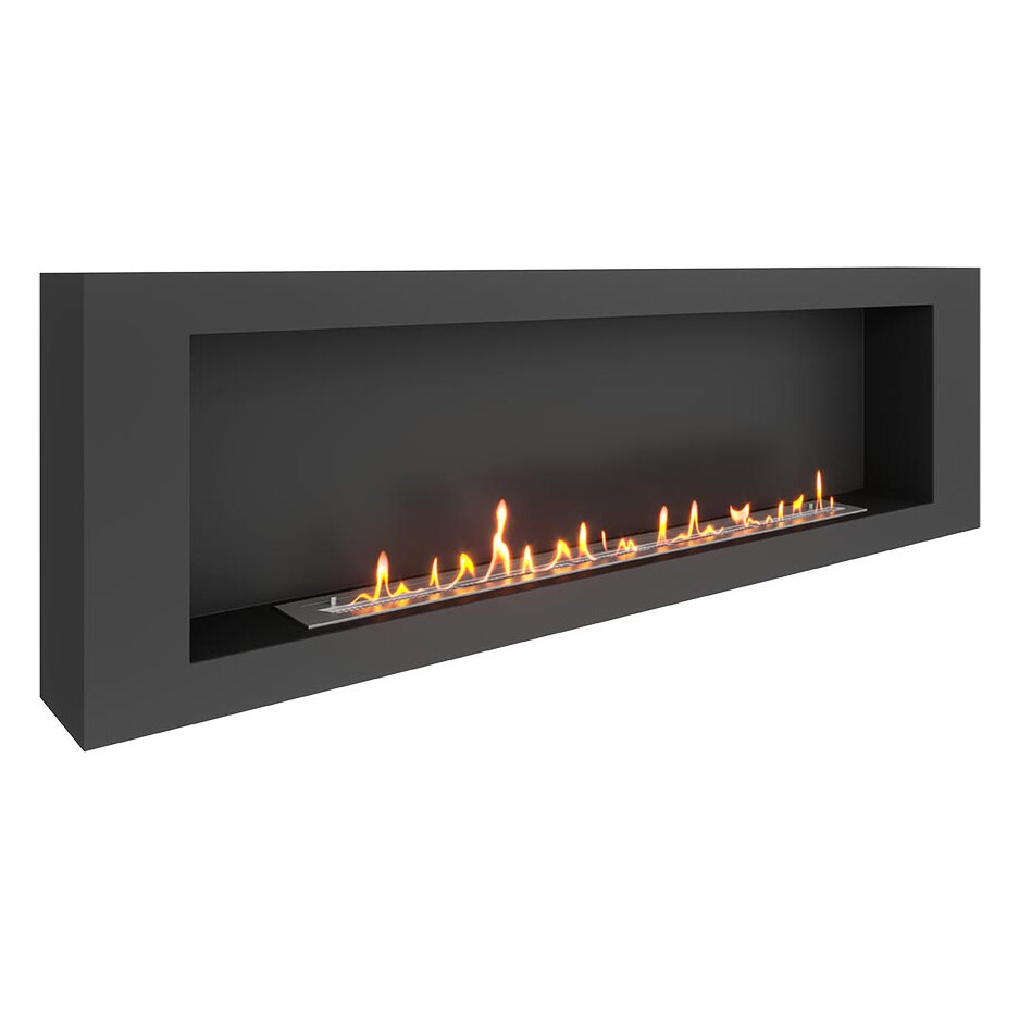 Биокамин SteelHeat WALL LONG 1800(Цвет Черный, Стекло Со стеклом, Стемалит Со стемалитом)