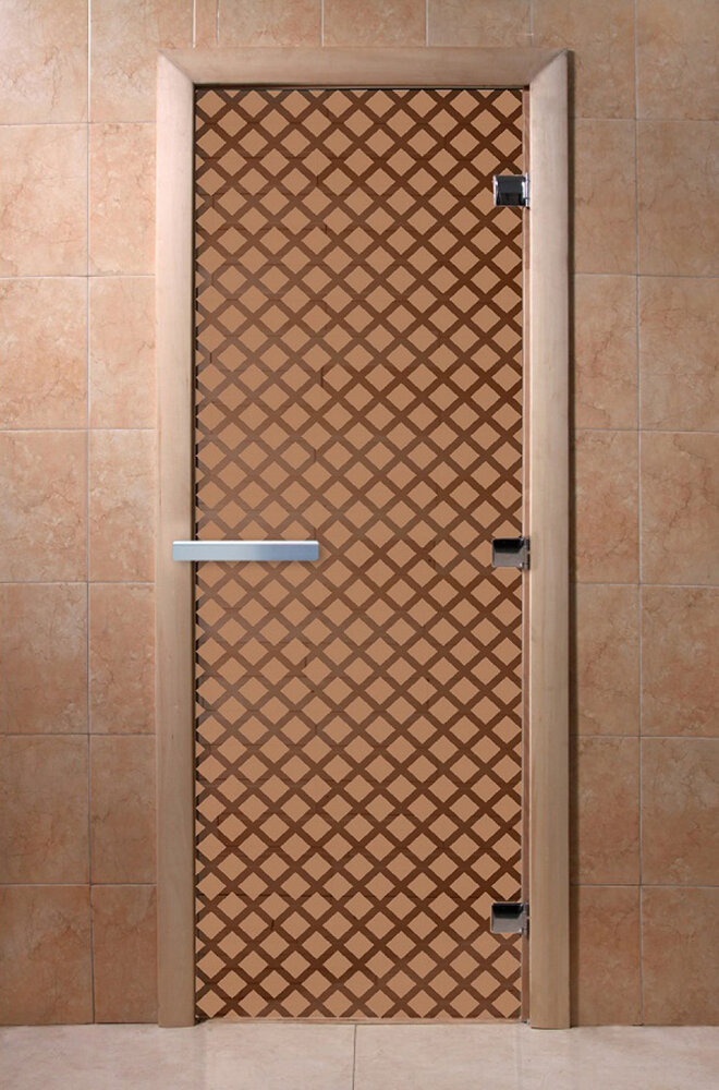 Дверь для бани/сауны DoorWood Мираж бронза матовая(Размер 2100*800 мм, Расположение Левая)