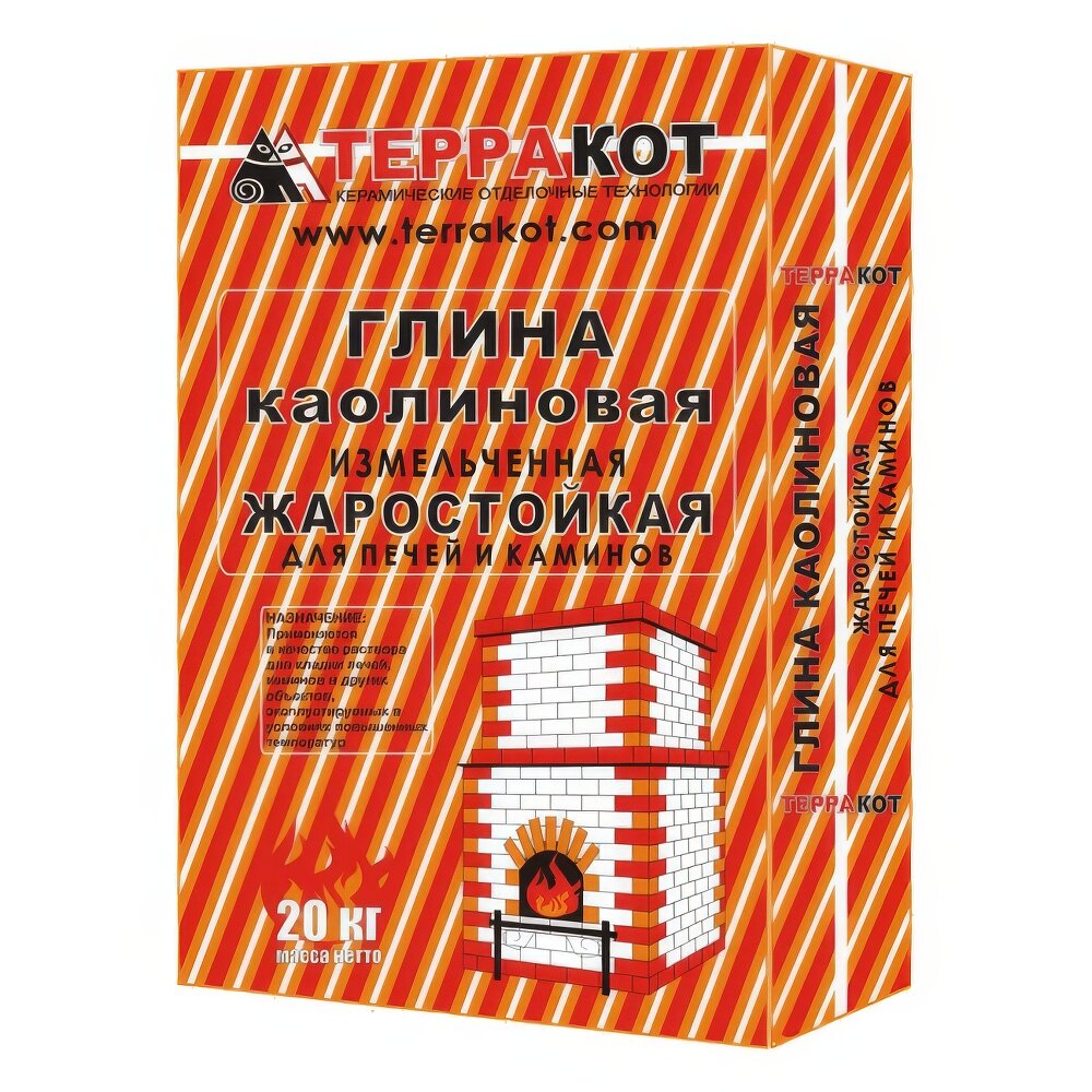Глина каолиновая печная Терракот, 20 кг