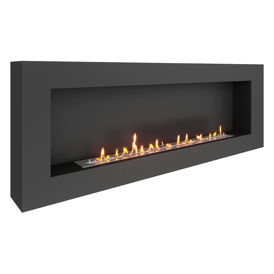 Биокамин SteelHeat WALL GRAND 1800(Цвет Черный, Стекло Со стеклом, Стемалит Со стемалитом)